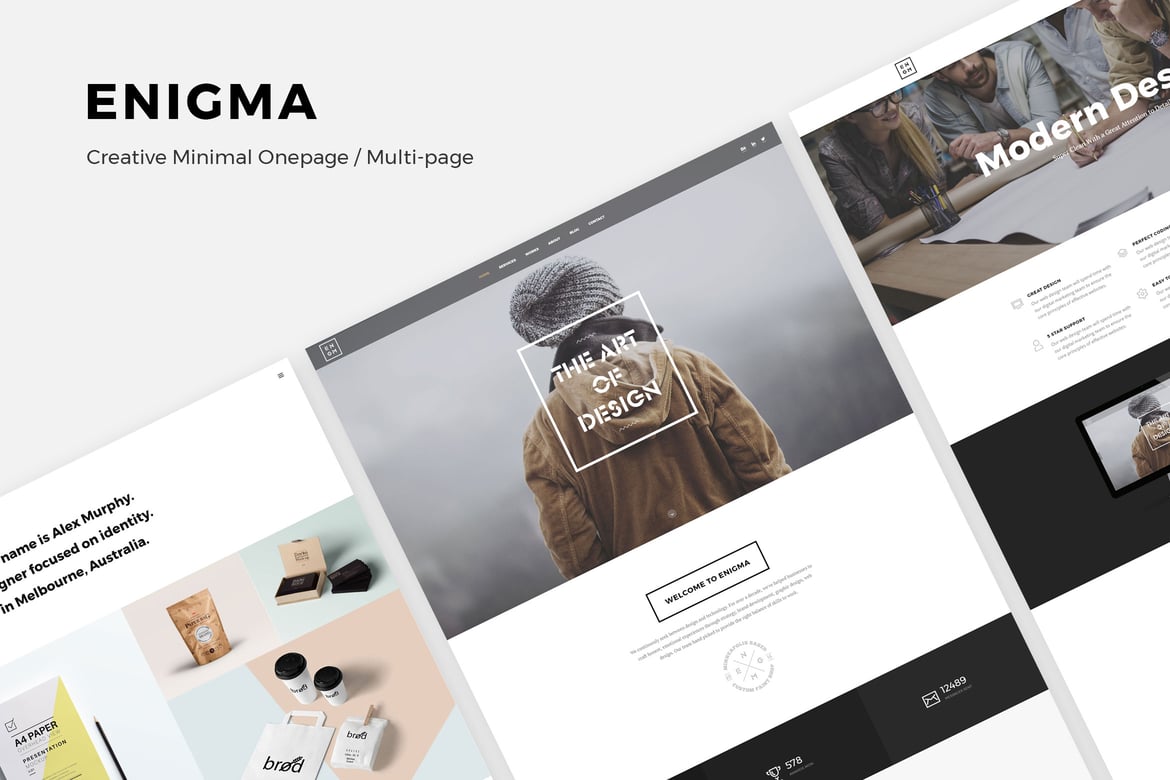 Enigma | Template Website HTML Minimalis yang Responsif dan Kreatif