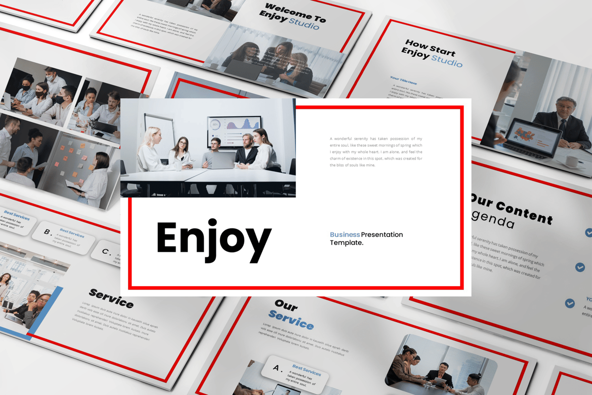 Template Presentasi Bisnis Enjoy - PowerPoint yang Menarik dan Profesional