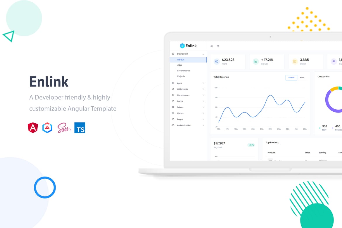 Enlink - Template Website Admin Angular 14 yang Modern