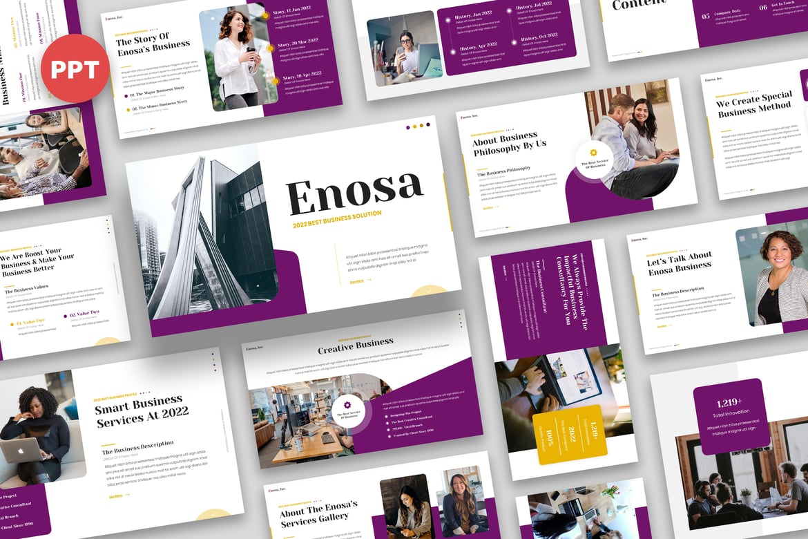 Template Presentasi Bisnis Enosa - Powerpoint Menarik dan Profesional