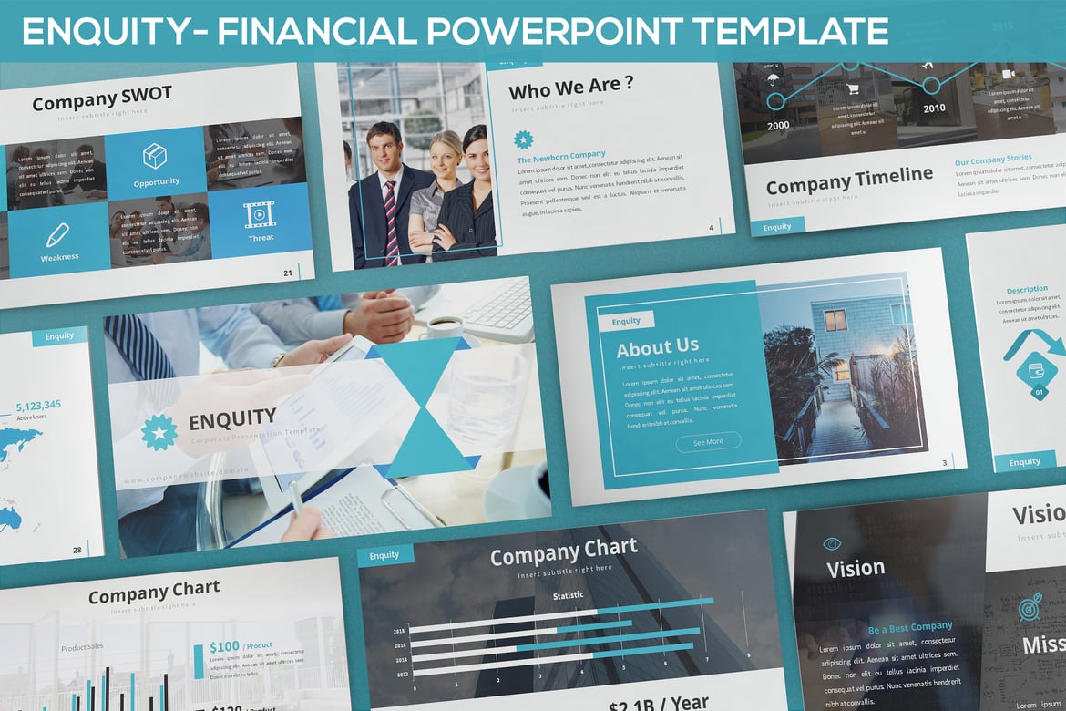 Template Powerpoint Keuangan Enquity - Modern dan Menarik