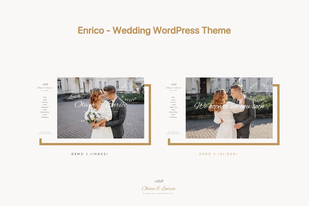 Enrico - Tema WordPress Pernikahan Modern dan Responsif