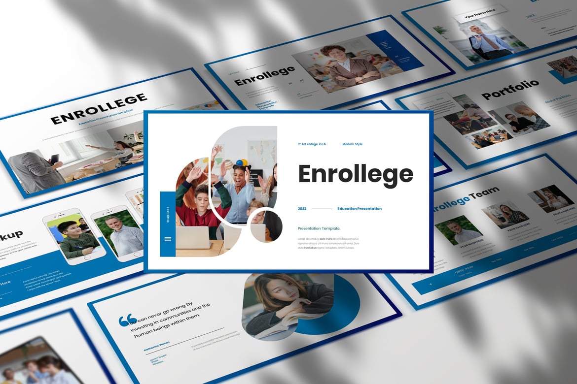 Enrollege - Template Presentasi Pendidikan PowerPoint yang Menarik