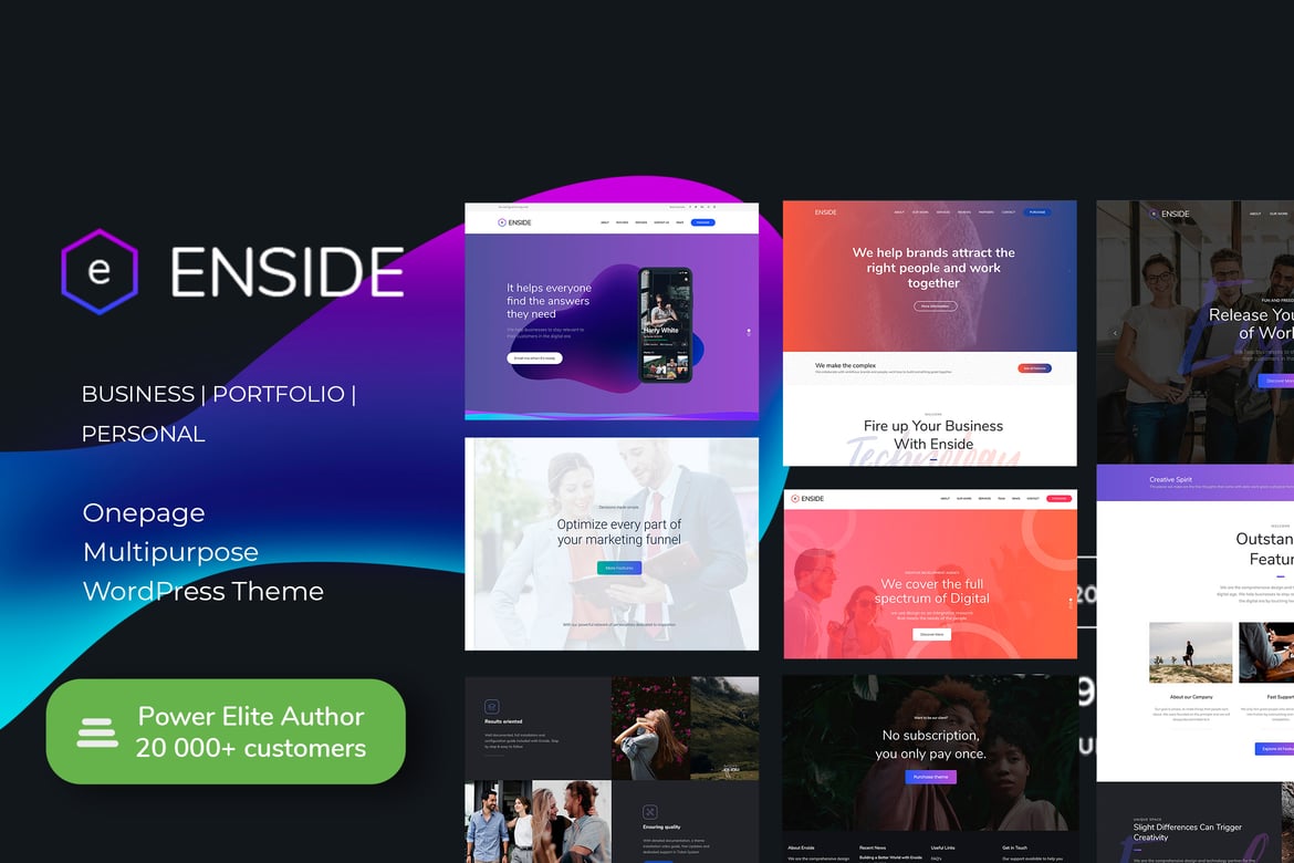 Enside - Tema WordPress Serbaguna untuk Website Satu Halaman