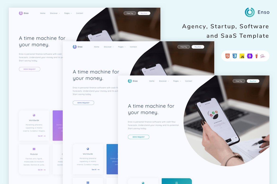 Enso - Template Website Kreatif untuk Agensi, Startup, dan SaaS