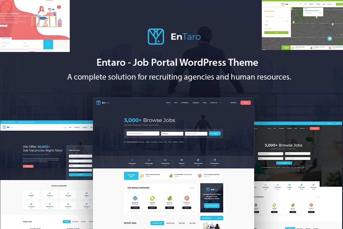 Entaro - Tema WordPress Portal Kerja yang Powerful dan Fleksibel