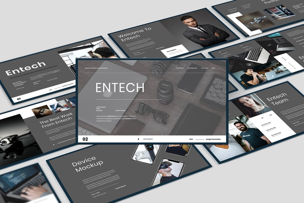 Template Presentasi PowerPoint Entech - Solusi Kreatif untuk Bisnis Anda
