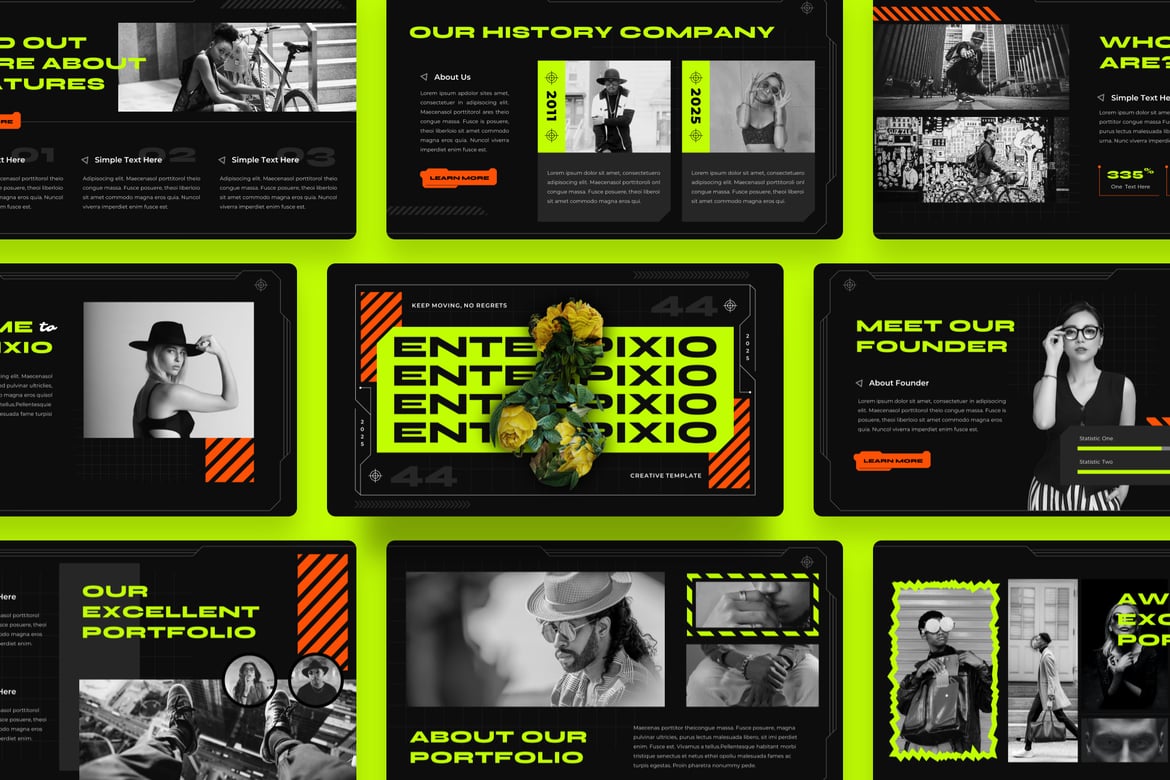 Enterpixio - Template PowerPoint Kreatif untuk Presentasi Menarik