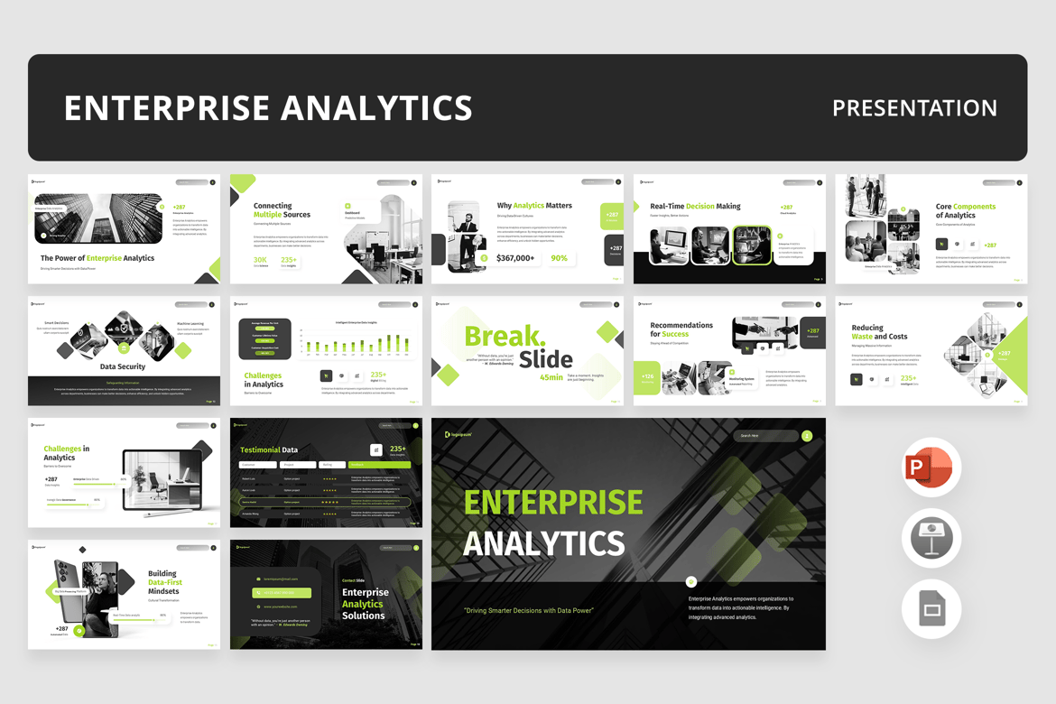 Template Presentasi Analytics Perusahaan yang Modern dan Profesional