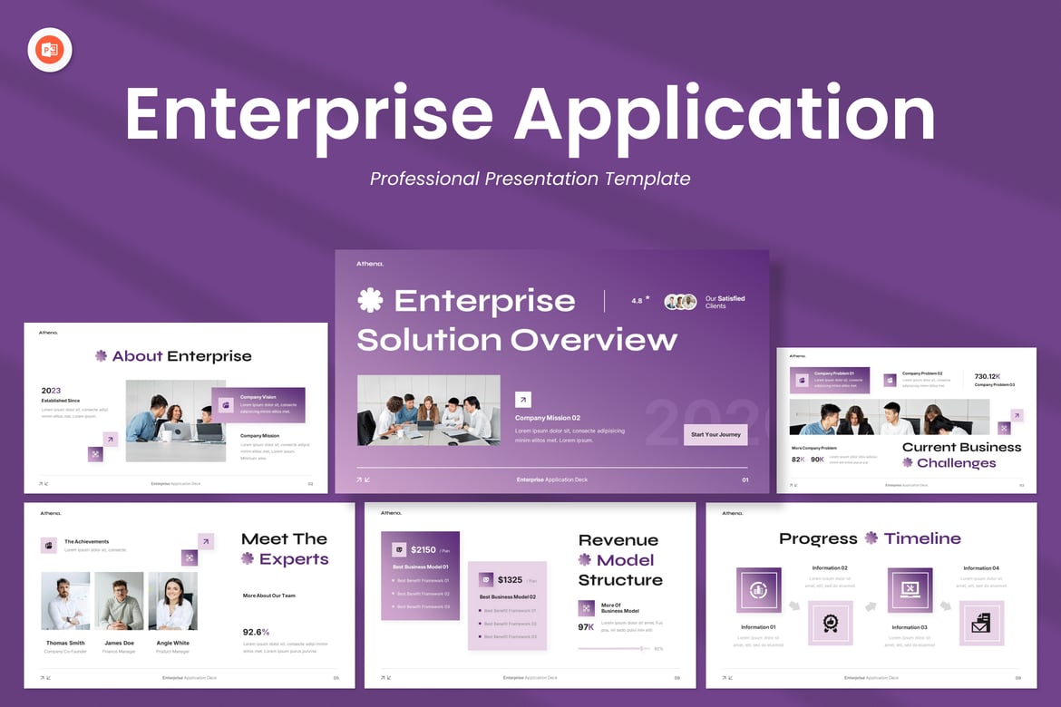 Template Presentasi PowerPoint untuk Pitch Deck Aplikasi Enterprise yang Menarik