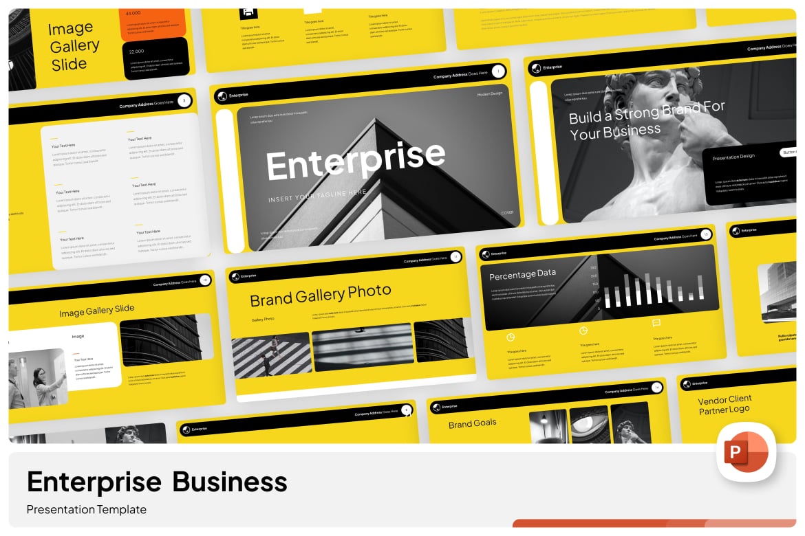 Template Presentasi PowerPoint Bisnis Modern untuk Perusahaan