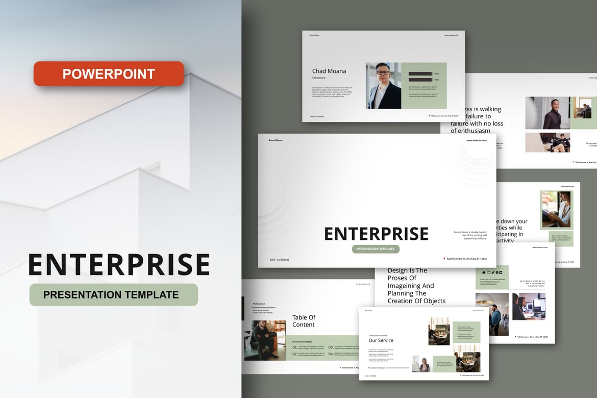 Template Powerpoint Perusahaan yang Elegan dan Multifungsi