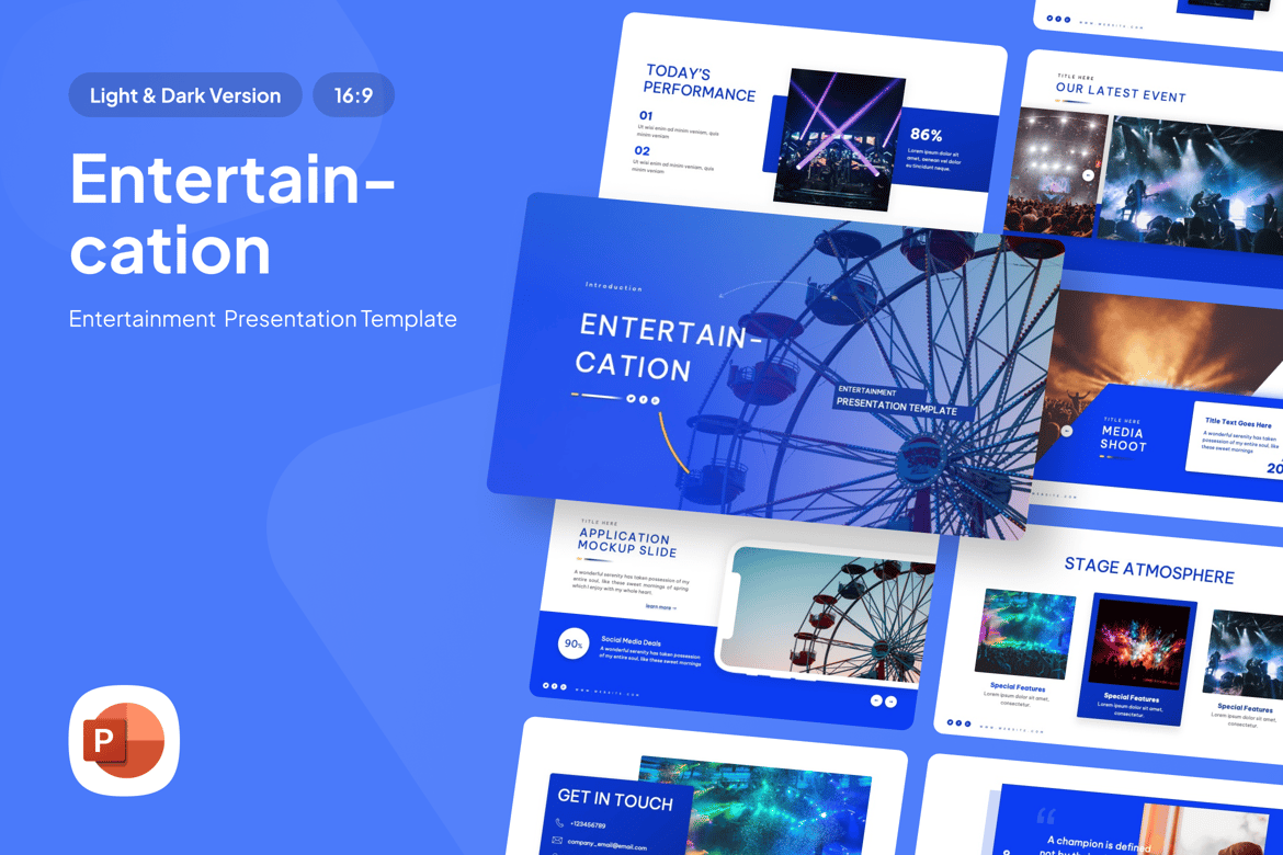 Template Presentasi Bisnis Hiburan - PowerPoint yang Menarik