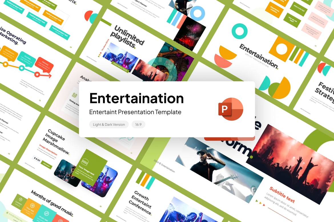 Template Presentasi Modern untuk Hiburan - PowerPoint