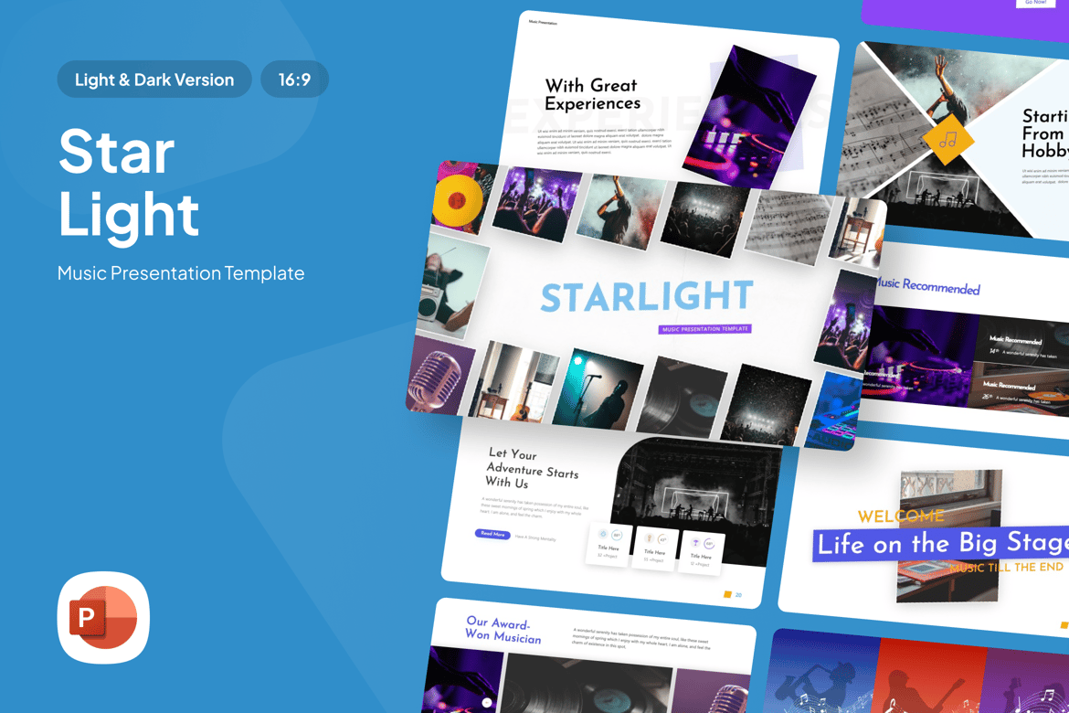 Template Presentasi Hiburan - PowerPoint yang Menarik