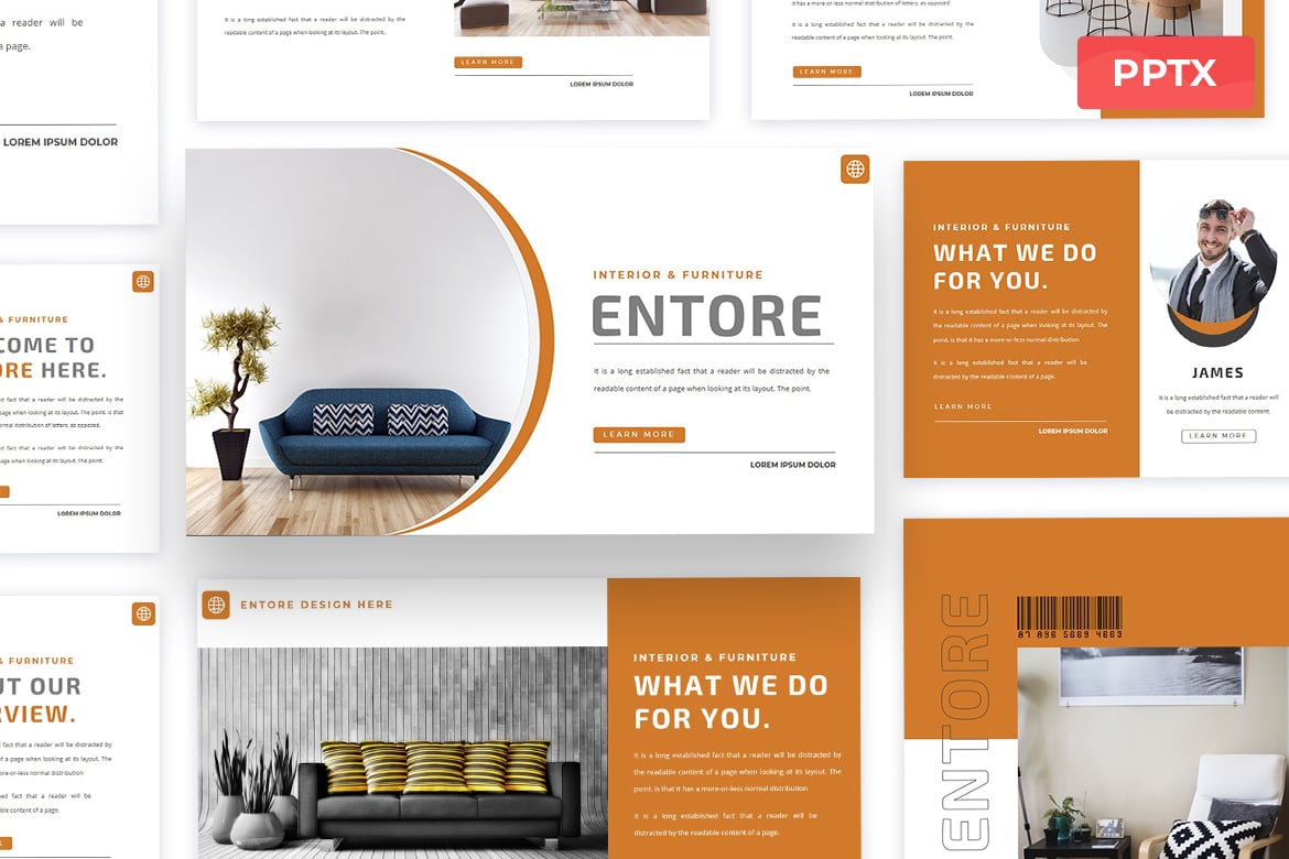 Template Presentasi PowerPoint Entore yang Modern dan Elegan