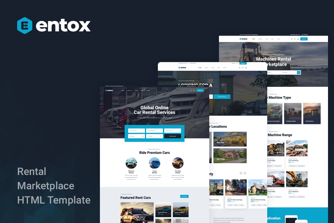 Entox - Template Website Marketplace Sewa yang Modern dan Multifungsi