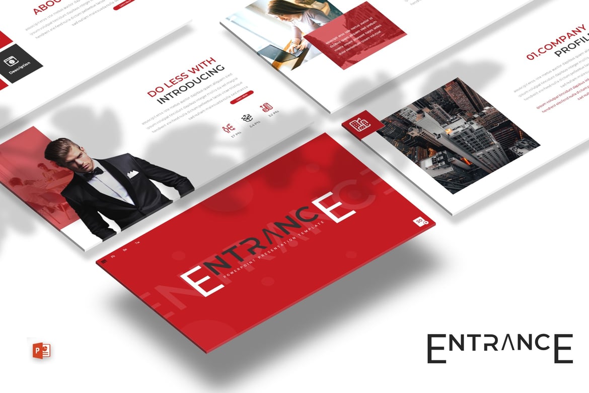 Template PowerPoint Entrance - Desain Presentasi Profesional dan Modern