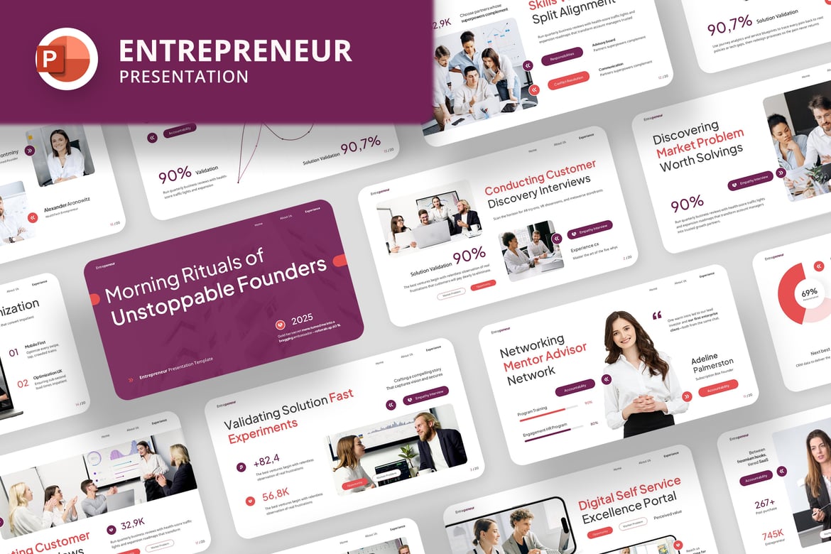 Template Presentasi PowerPoint untuk Pengusaha yang Profesional dan Menarik