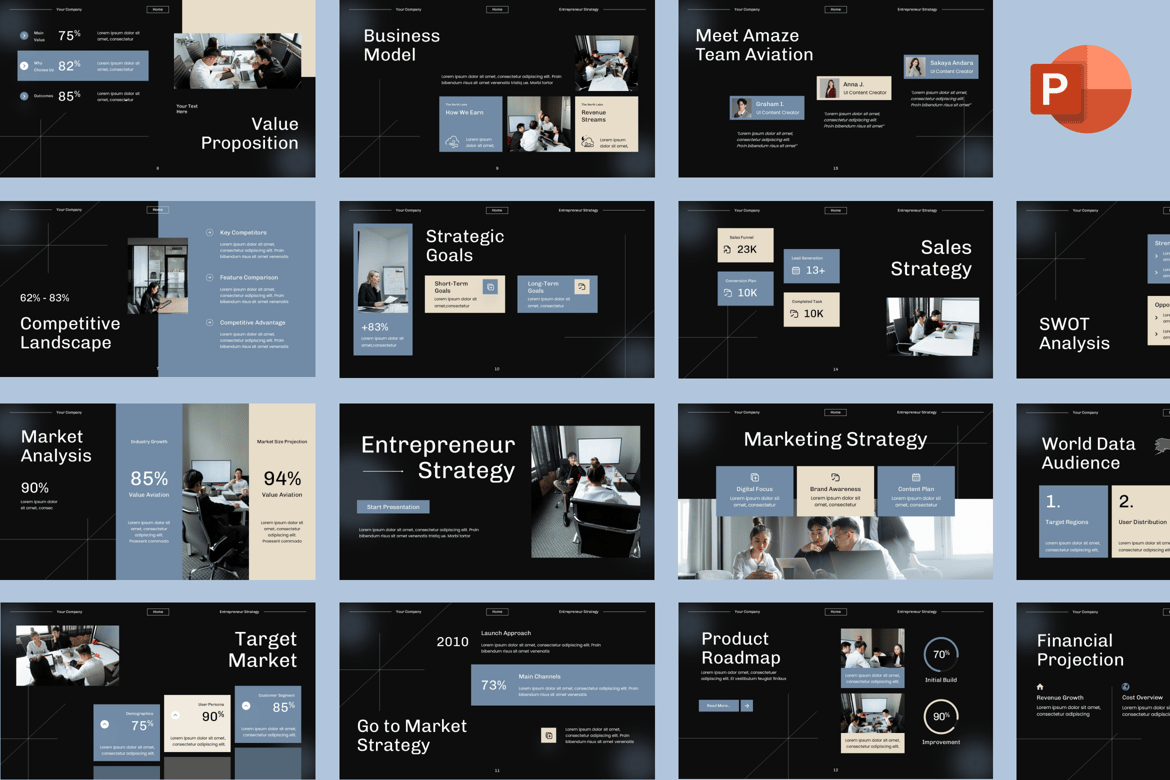 Template PowerPoint Strategi untuk Pengusaha yang Efektif