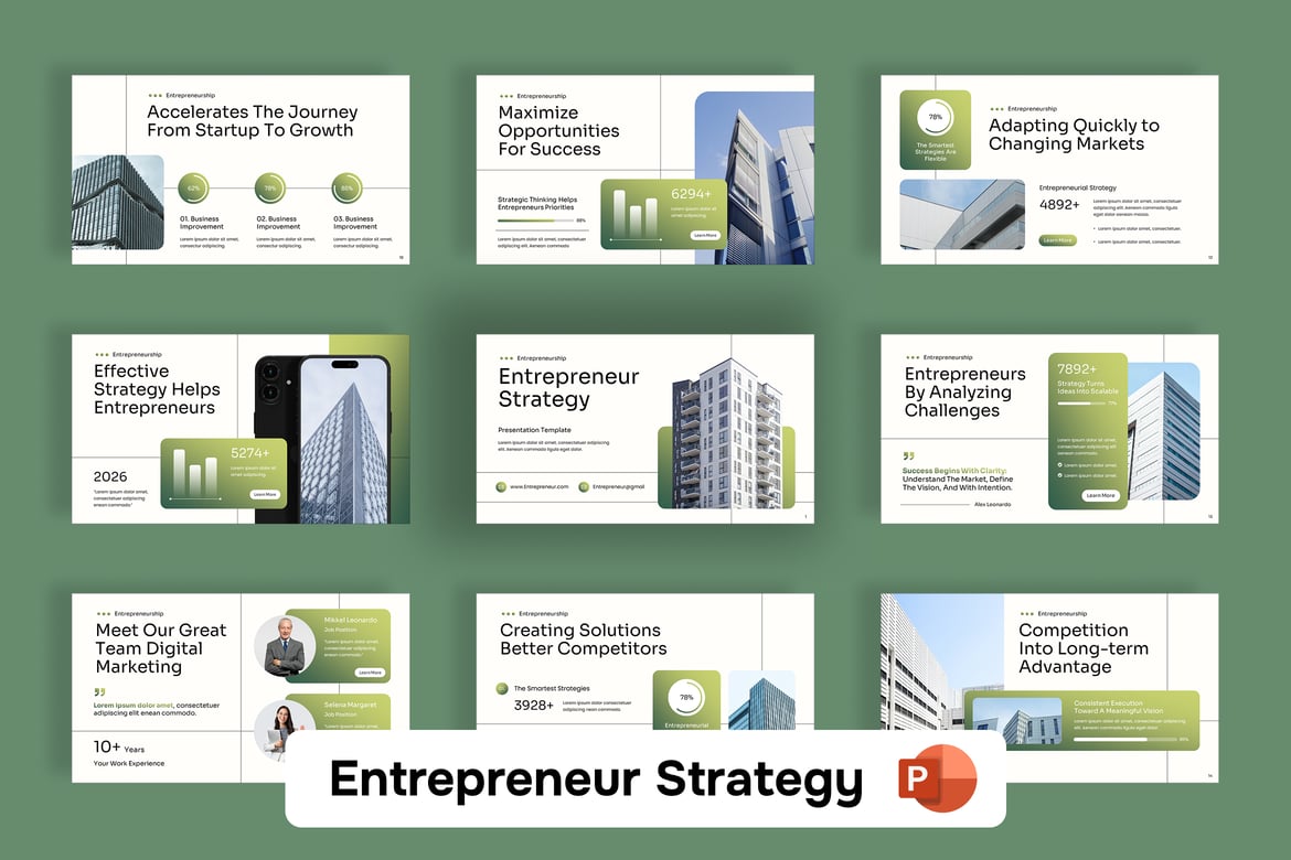 Template Presentasi Strategi untuk Pengusaha yang Efektif