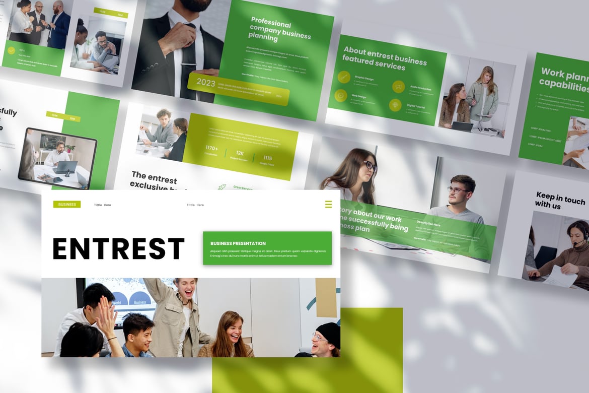 Template Presentasi Bisnis Entrest - PowerPoint yang Menarik