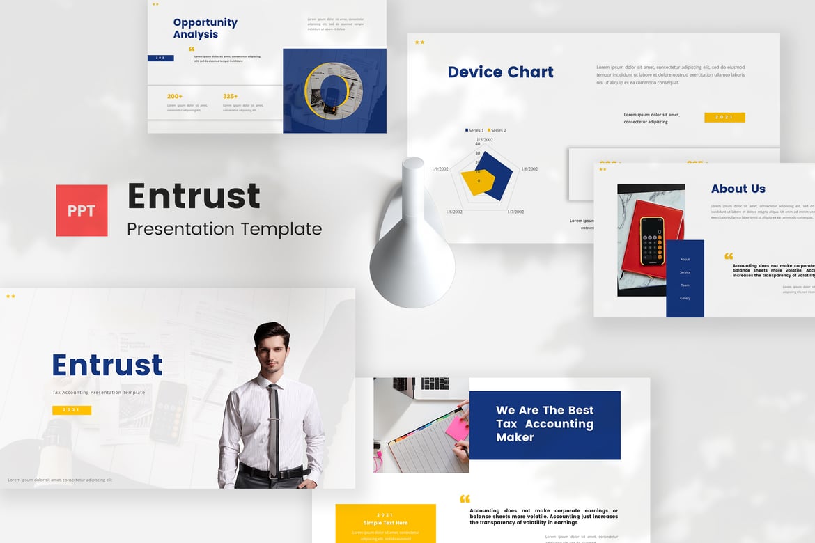 Template PowerPoint Akuntansi Pajak Entrust yang Profesional dan Menarik