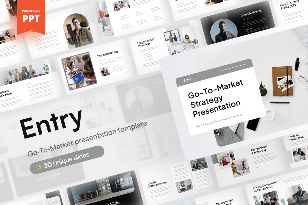 Template Presentasi PowerPoint Strategis untuk Rencana Go-To-Market