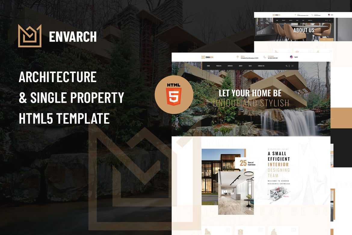 EnvArch - Template Website Arsitektur dan Properti HTML5 yang Modern