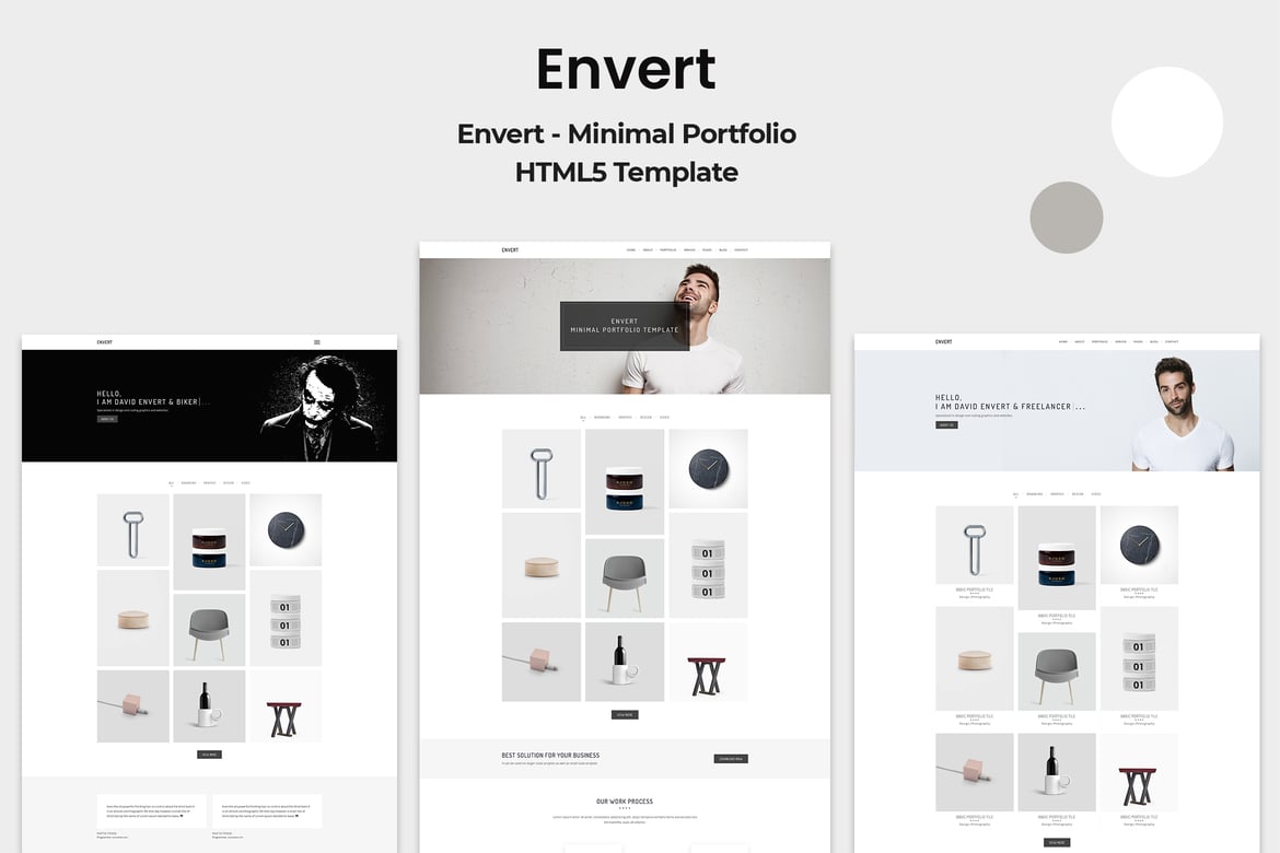 Envert - Template Website Portfolio Minimalis yang Modern