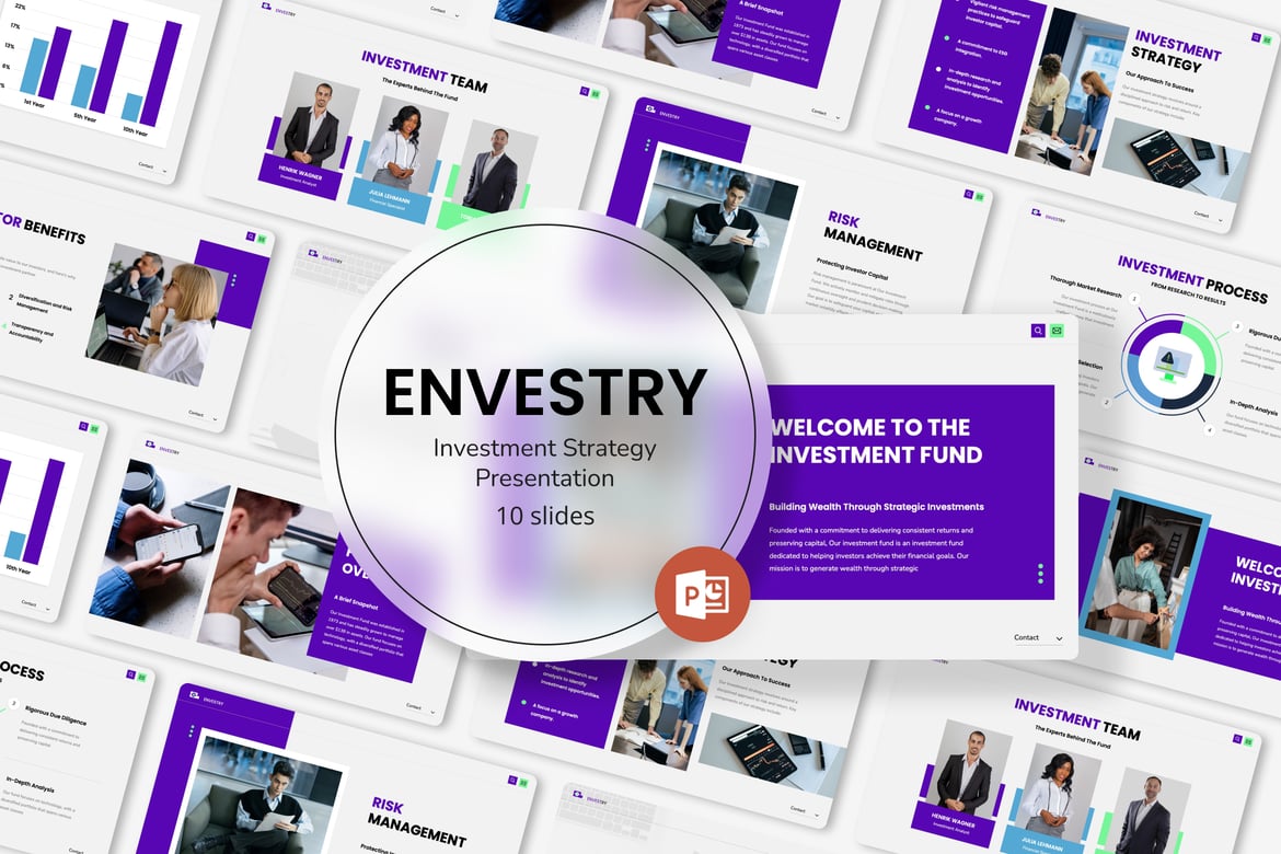 Envestry - Template PowerPoint Strategi Investasi yang Menarik
