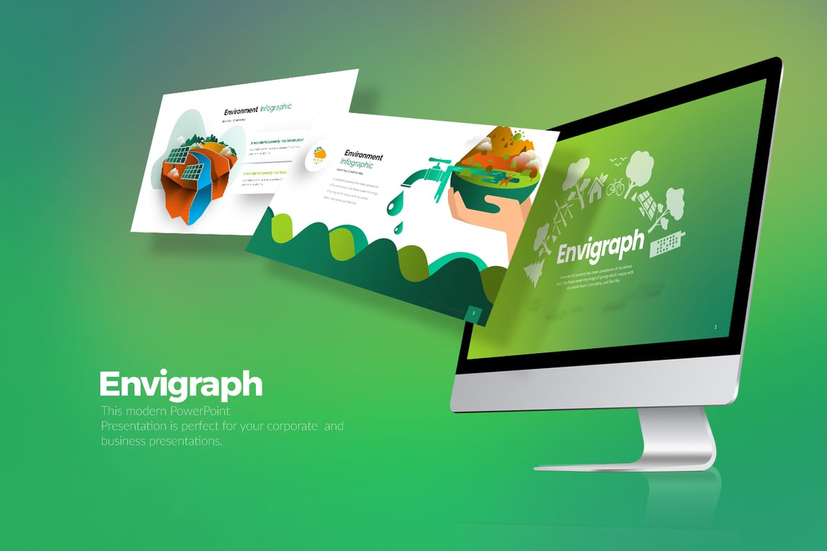 Template Presentasi PowerPoint Envigraph yang Menawan
