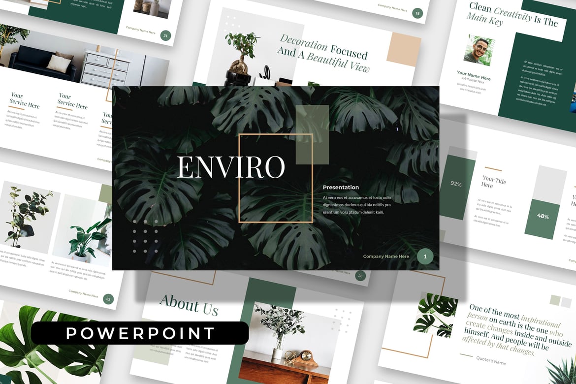 ENVIRO - Template Presentasi Powerpoint Serbaguna yang Bersih dan Profesional