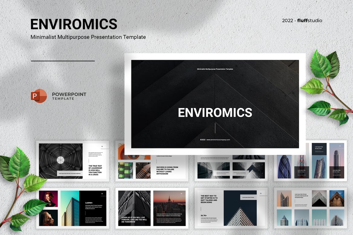Template Powerpoint Enviromics: Desain Minimalis untuk Presentasi Profesional