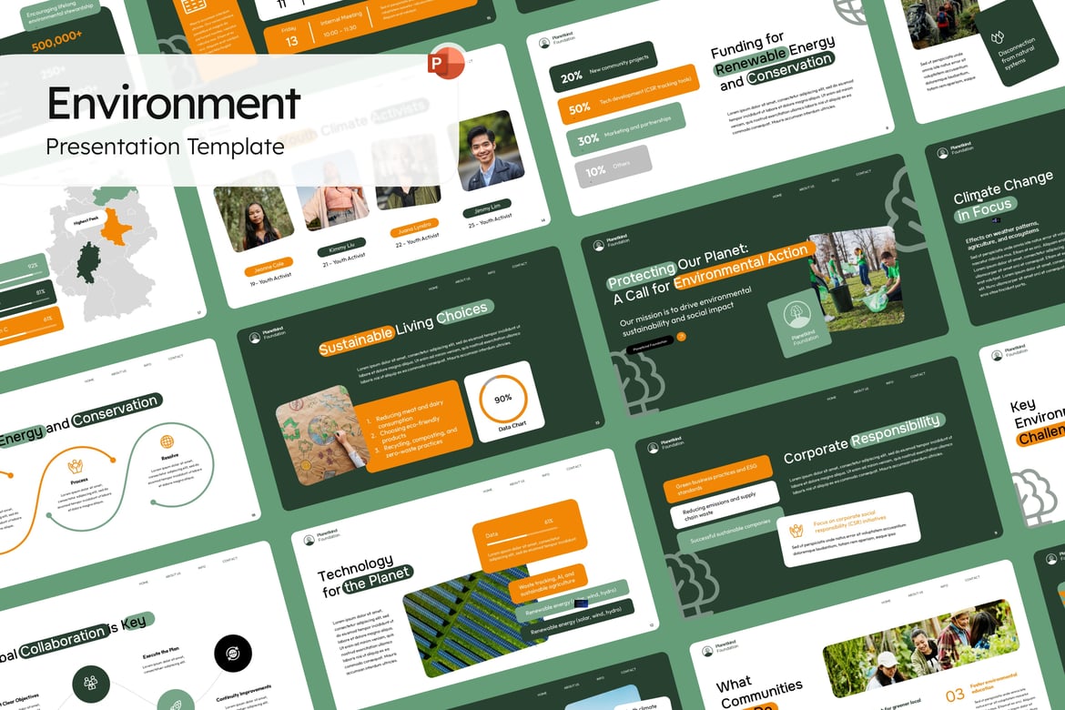 Template PowerPoint Konservasi Lingkungan yang Menginspirasi