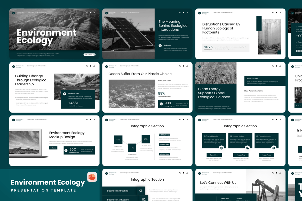 Template PowerPoint Ekologi Lingkungan yang Menarik