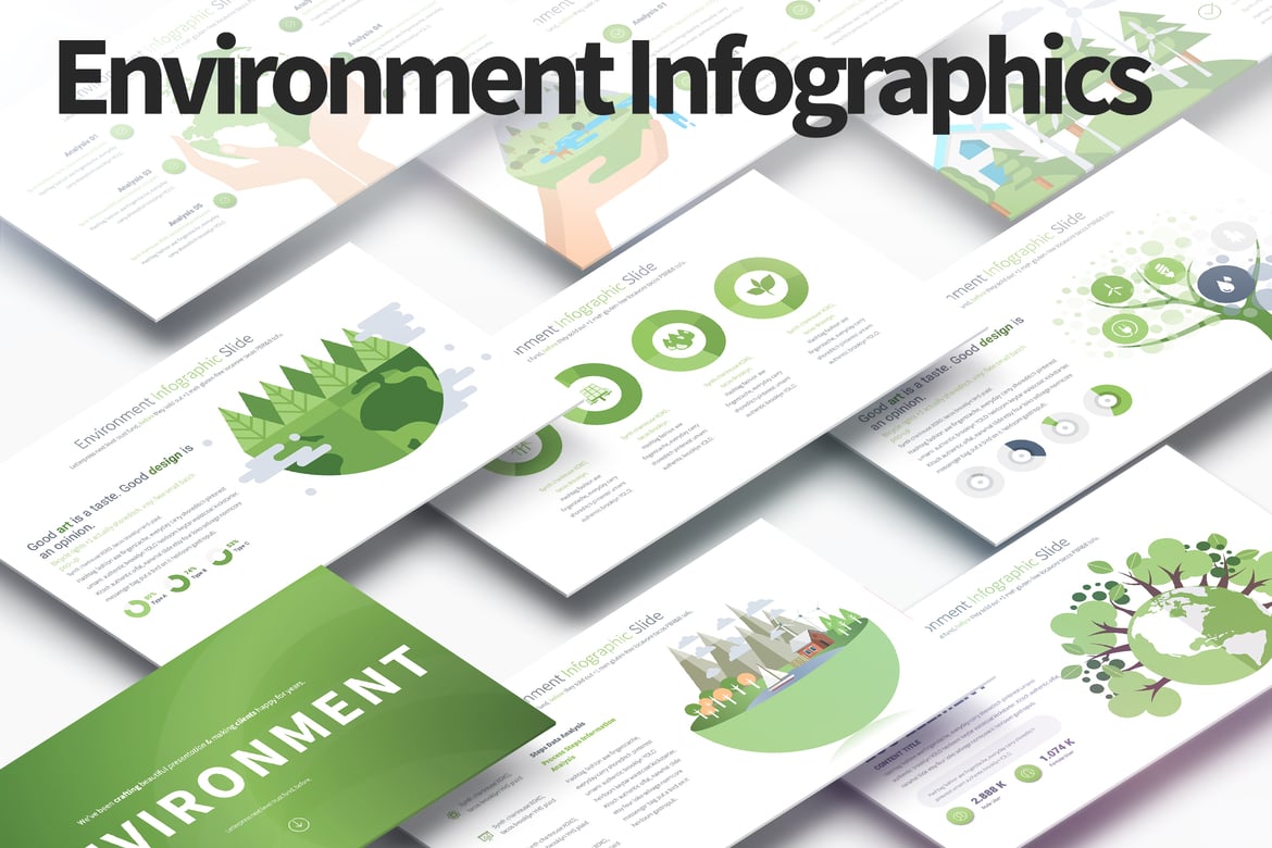 Template PowerPoint Infografis Lingkungan yang Menarik dan Informatif