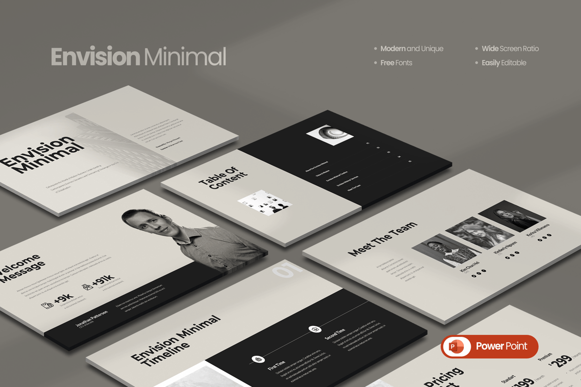 Template PowerPoint Envision Minimal yang Modern dan Kreatif