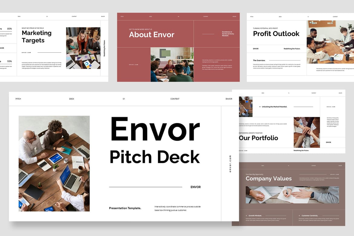 Template Presentasi PowerPoint Envor: Pitch Deck Menarik dan Profesional