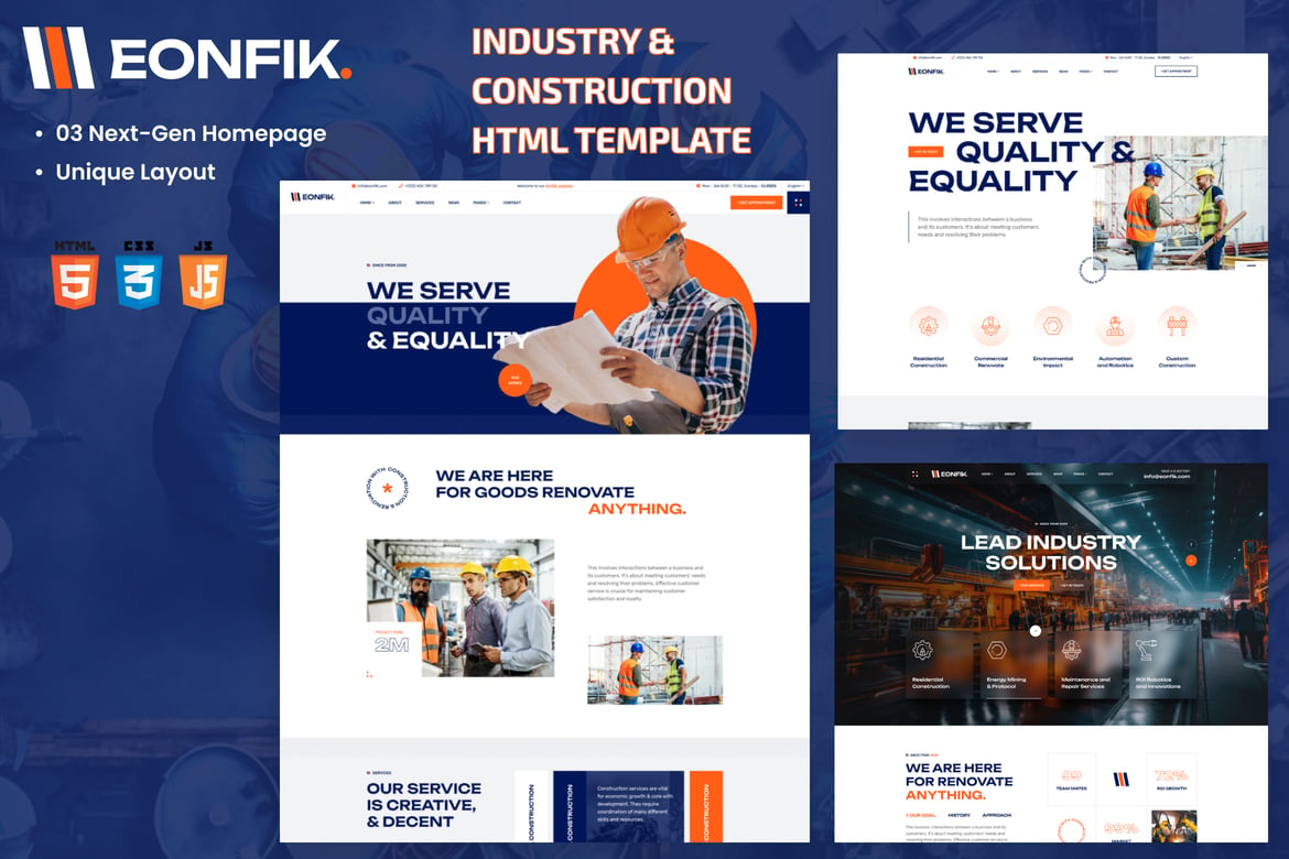 Eonfik - Template Website Konstruksi Modern dan Responsif