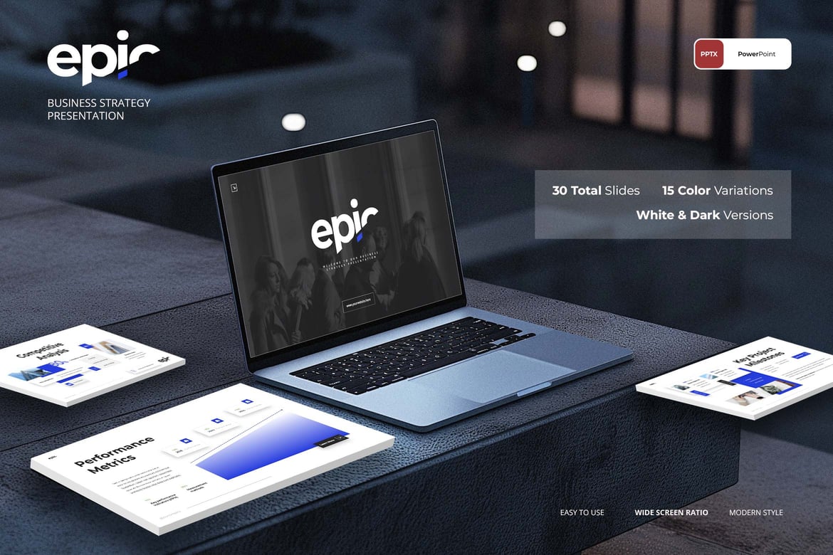 Template PowerPoint Strategi Bisnis Epic yang Menarik dan Profesional