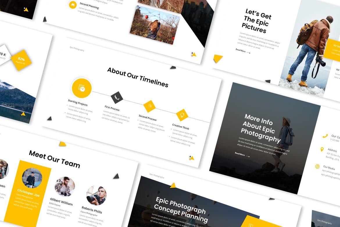 Template Presentasi PowerPoint Fotografi yang Mengagumkan