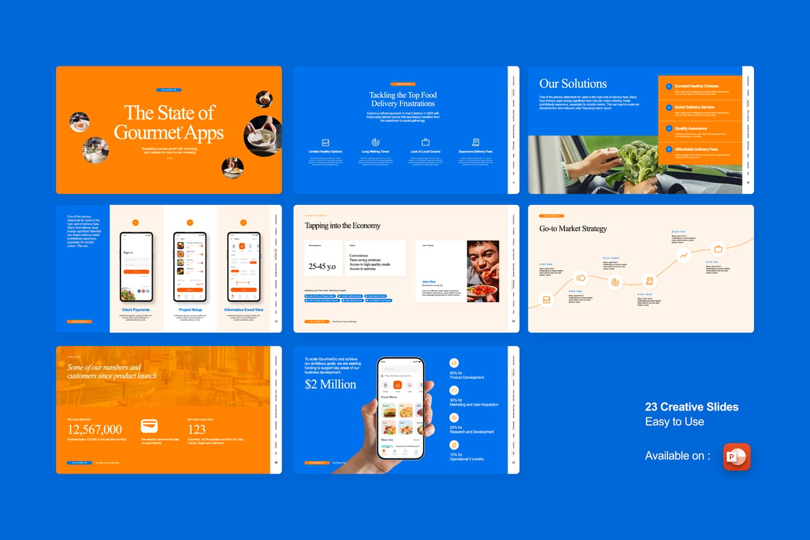Template Presentasi PowerPoint Epicure yang Minimalis dan Menarik
