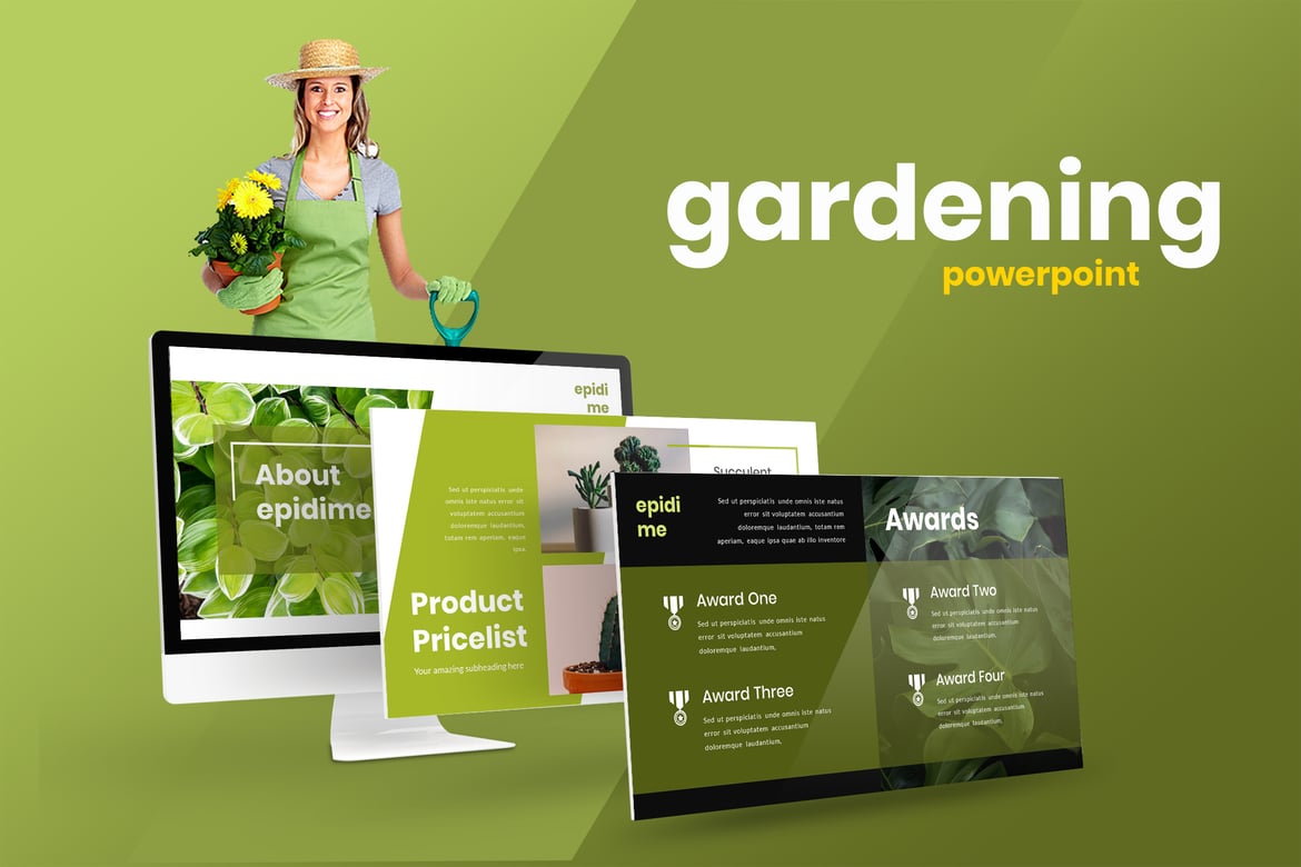 Template Presentasi Powerpoint Epideme untuk Berkebun di Rumah