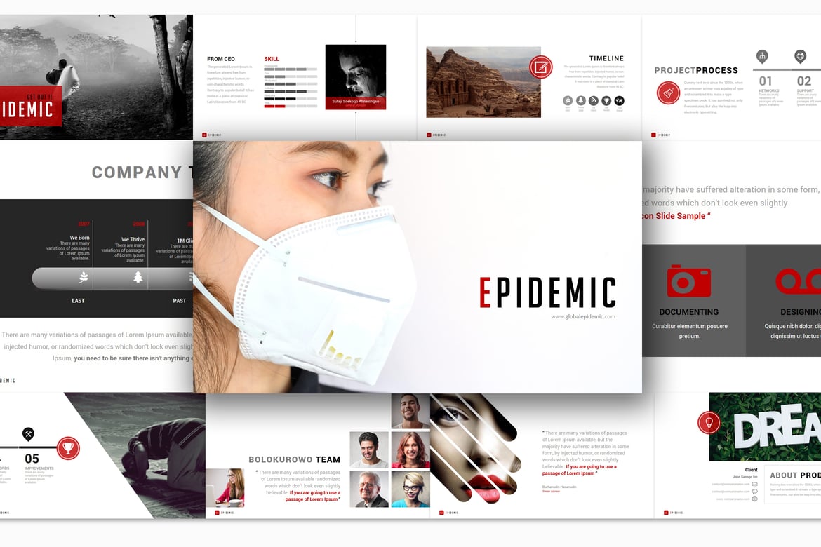 Template PowerPoint Epidemic - Presentasi Kreatif Anda
