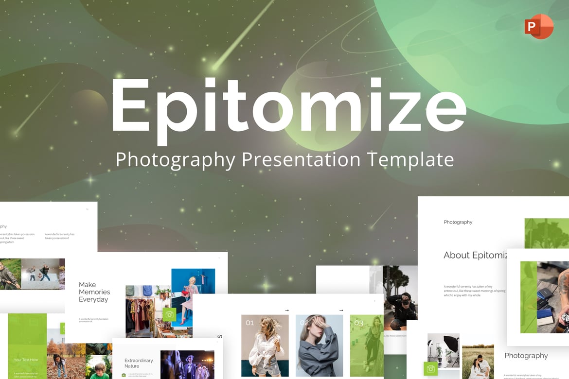 Template PowerPoint Fotografi Hijau yang Menawan