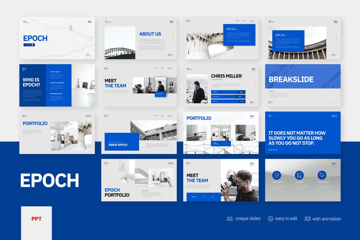 Template Presentasi PowerPoint EPOCH untuk Bisnis yang Profesional