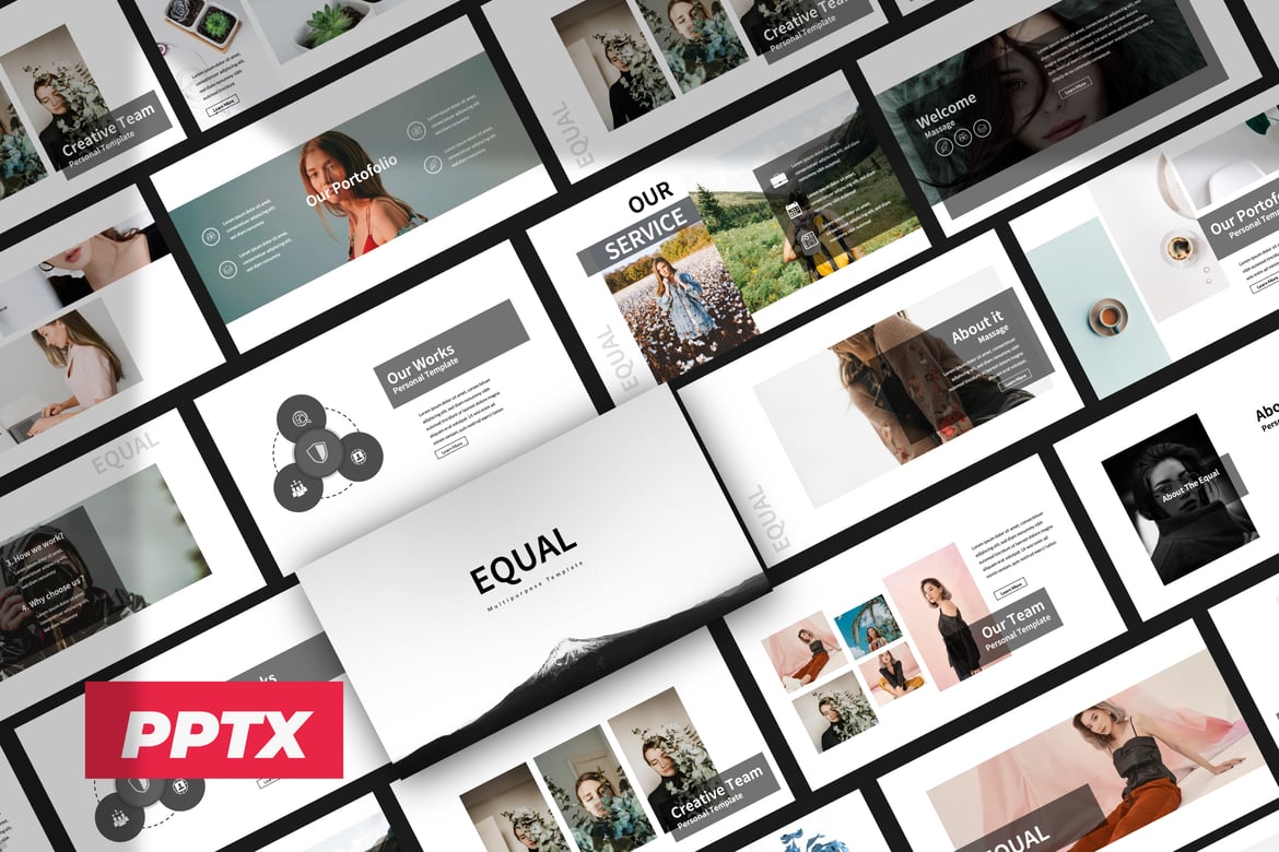 Template Presentasi Powerpoint Equal Start Up yang Modern dan Kreatif