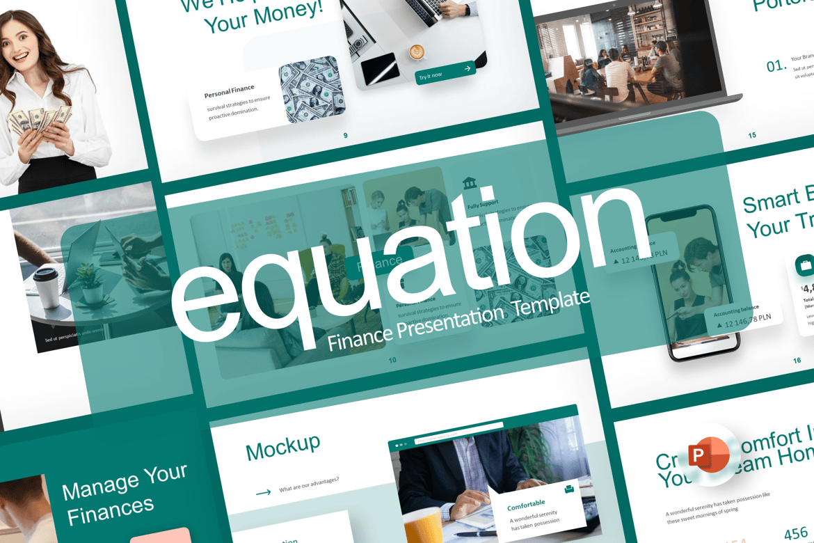 Template PowerPoint Bisnis Modern warna Biru yang Menarik