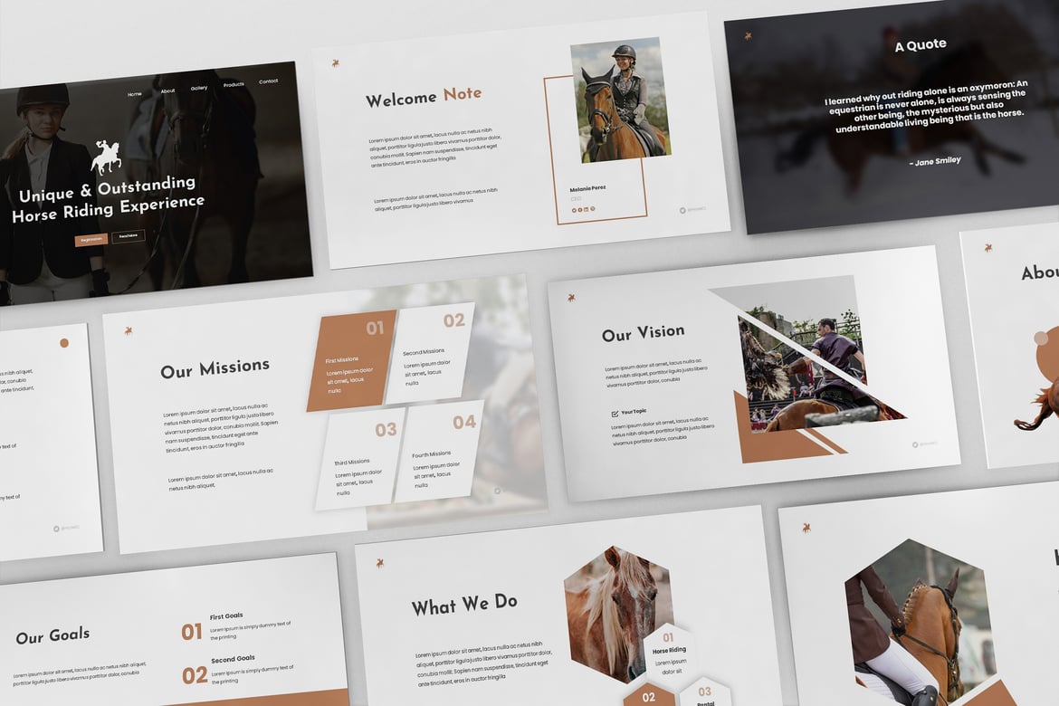 Template Presentasi Powerpoint Equestrian yang Profesional dan Menarik